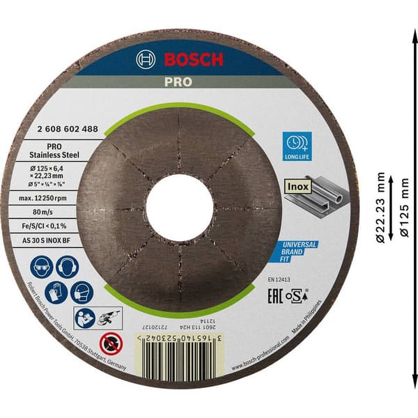 Bosch Accessories 2608602488 Skrubbskiva bockad 125 mm 22.23 mm 1 st
