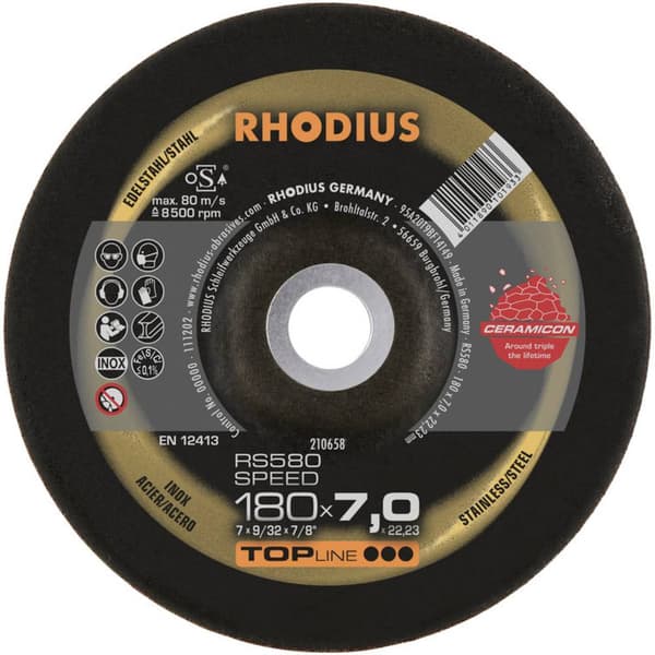 Rhodius 210658 RS580 SPEED Skrubbskiva bockad 180 mm 22.23 mm 1 st