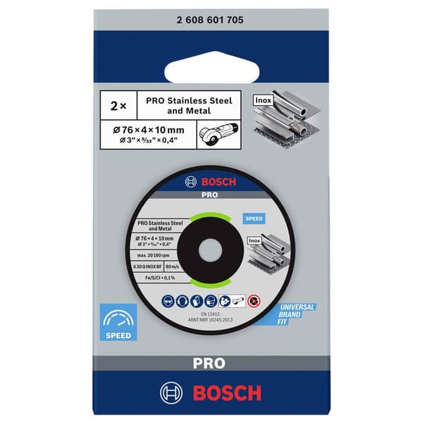 Skrubbskiva rak 76 mm 10 mm Bosch Accessories 2608601705 2608601705 2 st