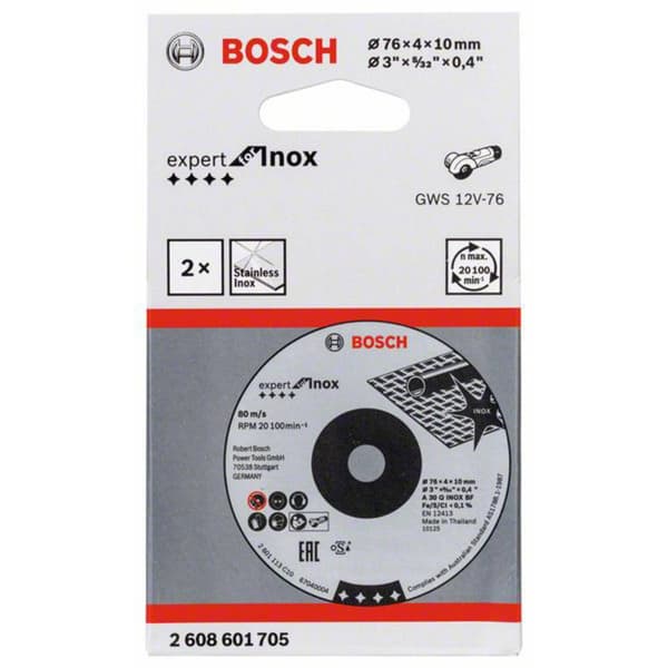 Skrubbskiva rak 76 mm 10 mm Bosch Accessories 2608601705 2608601705 2 st