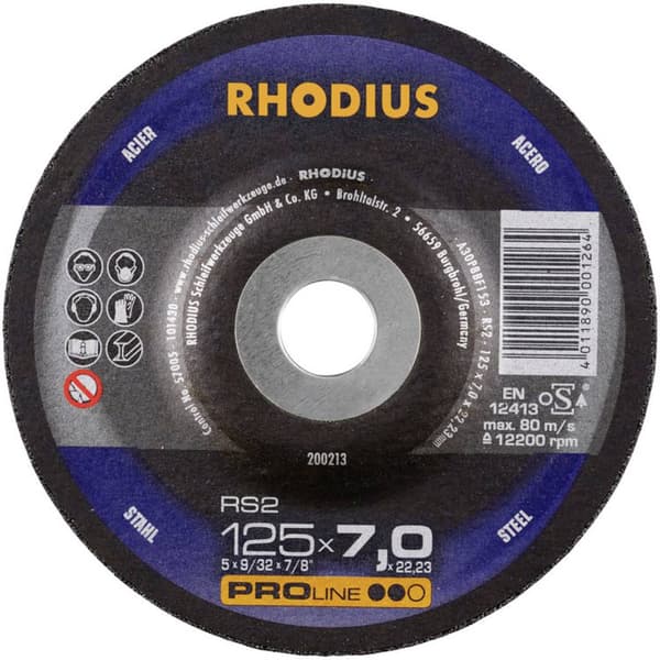 Rhodius 200253 RS2 Skrubbskiva bockad 180 mm 22.23 mm 1 st