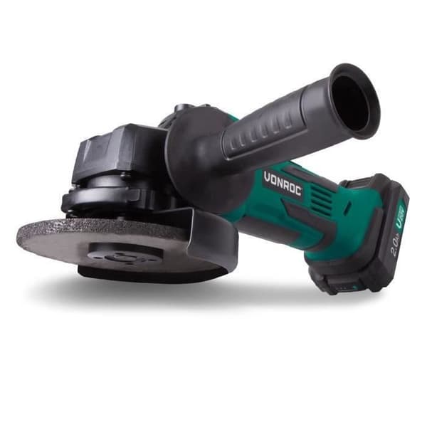 VONROC 20V sladdlös vinkelslip - 115mm slipmaskin - 2,0Ah batteri och laddare ingår
