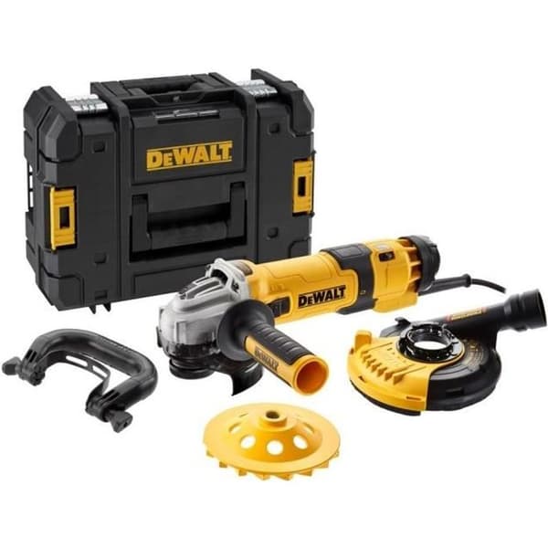 Slipmaskin 125mm 1500W + Ytskiva + sugkåpa i låda T-STAK DEWALT DWE4257KT