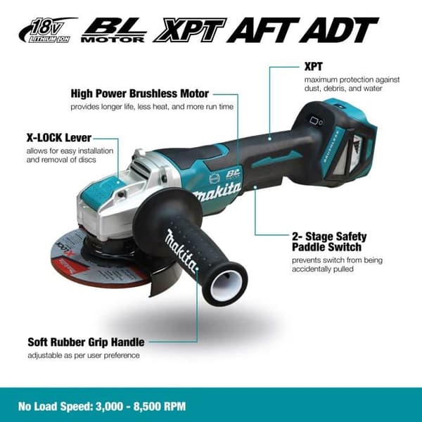 Sladdlös vinkelslip - Makita - DGA519Z - 18V - Bauschlös motor - 125 mm