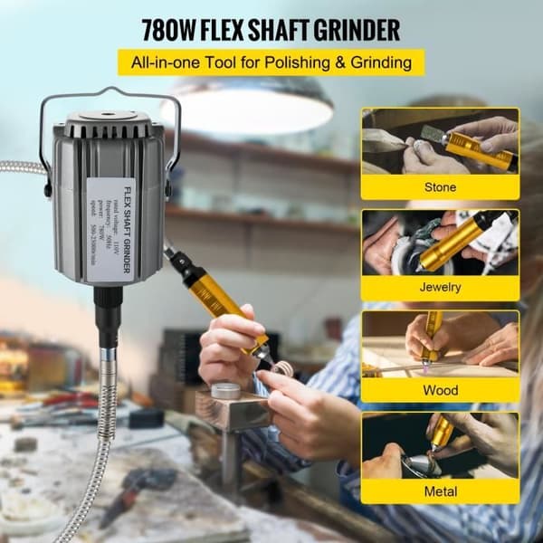 780 W Hängande slipmaskin med flexibelt skaft - VEVOR - Hängslipmaskin 6,5 mm