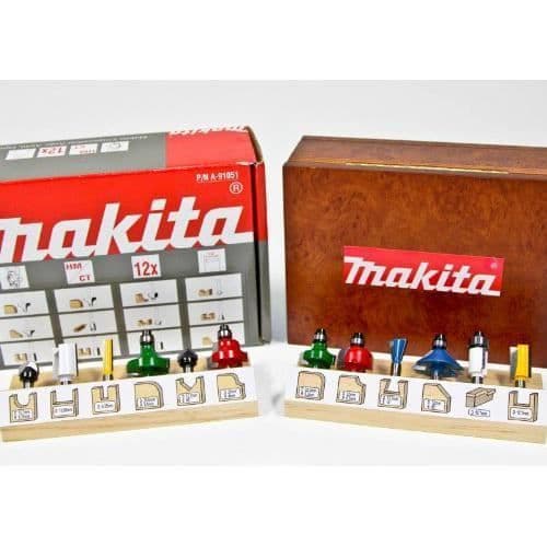 Makita 1/4" Router Bit Set Multicolor (12 delar) - A-91051