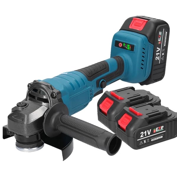 21V Vinkelsliber, Børsteløs Motor, 125mm Skivediameter,1 batteri, EU 2 Batteries