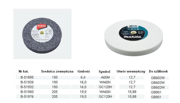 MAKITA SLIBESTEN WA60K 150x16x12,7mm