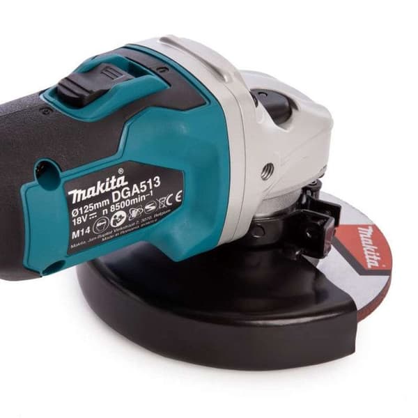 MAKITA 18V 125mm borstlös kvarn - utan batteri eller laddare DGA513Z