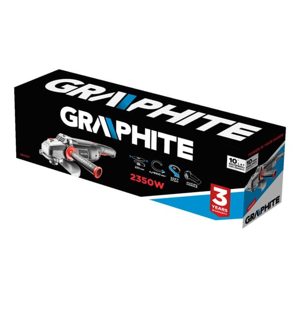 2350W vinkelsliber, skive 230 x 22,2 mm, hastighed 6500 min⁻¹