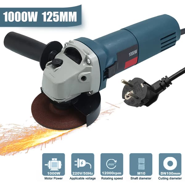 Elektrisk Vinkelsliber, 1000W Effekt, 125mm Skivediameter,1000W