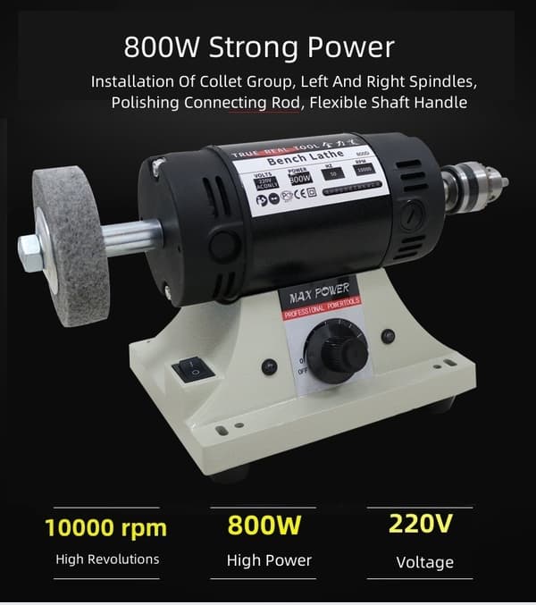 Bænkgrinder, 800W effekt, 10000 omdr./min uden belastning,EU