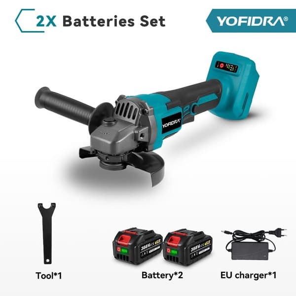 YOFIDRA sladdlös elektrisk slip- och polerverktygssats med 2 batterier