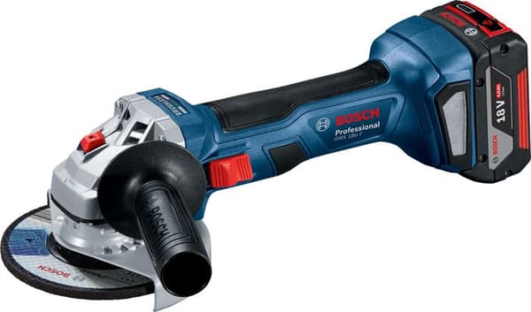 Bosch Professional GWS 18V-7 vinkelslip + 2 x 4,0Ah batterier + GAL 18V-40 laddare + L-Boxx - 06019H9005
