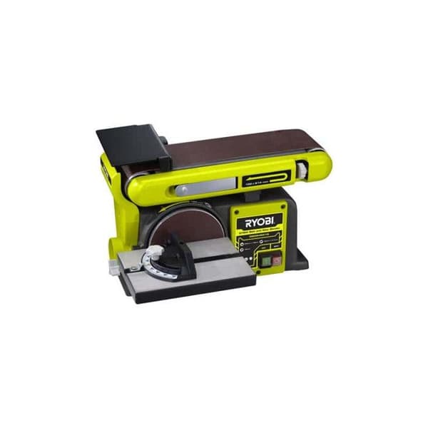 RYOBI - Stationär band- &amp; skivslipmaskin 370 W - induktionsmotor + slipband, slipskiva, stöd &amp; guide - RBDS4601G