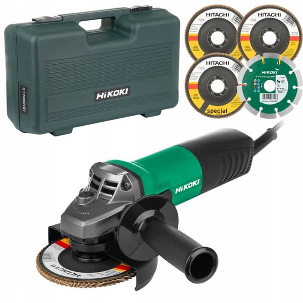 Vinkelsliber 125 mm, 900 W, 3x bladformet savklinge, 1x diamantformet savklinge, stamme