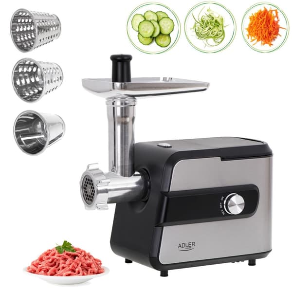 Adler AD 4813 lihamylly 2000 W Musta, Hopea
