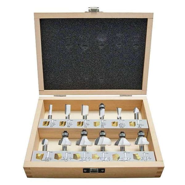 Set med 12 MAKITA D-53556 träbearbetningsfräsar för stripper (8 mm skaft)