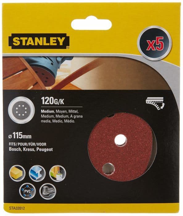 Stanley Grinder - STA32012-XJ - 5 slipskivor - 115 mm