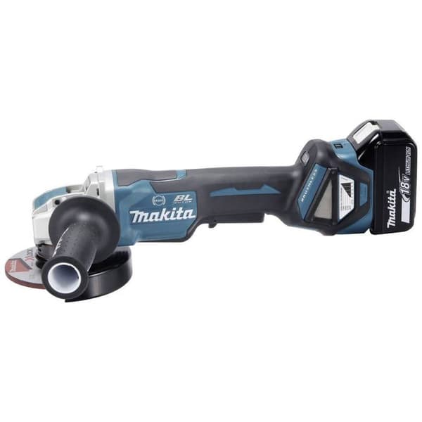 Makita sladdlös vinkelslip DGA519RTJ 125 mm + 2 batterier 18 V 5 Ah laddare