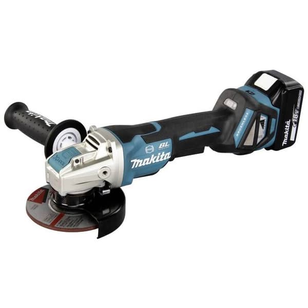 Makita sladdlös vinkelslip DGA519RTJ 125 mm + 2 batterier 18 V 5 Ah laddare