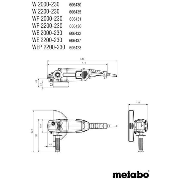 Vinkelsliber - METABO - WP 2200-230