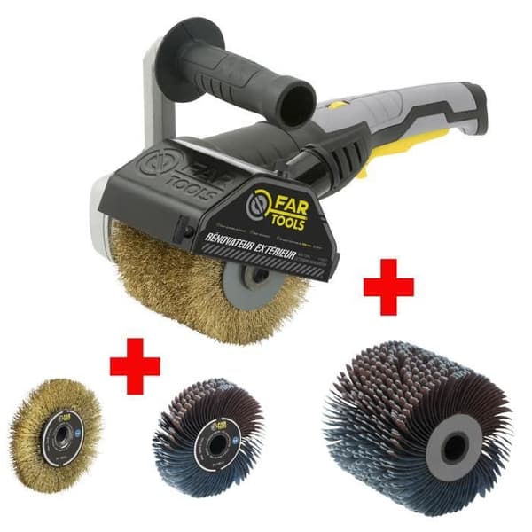 FARTOOLS PACK REX120C UDENDØRSRENOVERINGSMASKINET + PRÆCISIONSMETALBØRSTE + PRÆCISIONSSLIBEBØRSTE