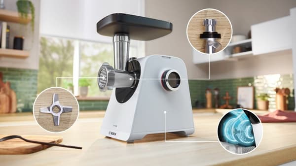 Bosch Serie 4 MFWS420W kødhakker 1900 W Hvid, Sort