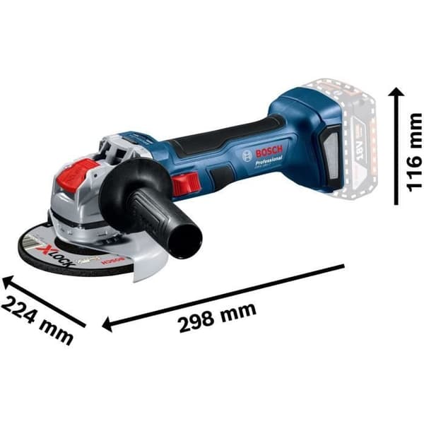 Batteridriven vinkelslip - Bosch - GWX 18V-7 - Skiva Ø 125 mm - 700 W - X-LOCK