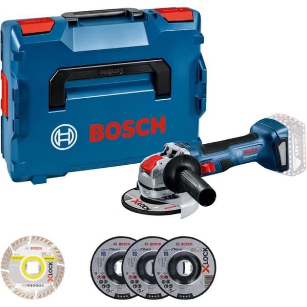 Batteridriven vinkelslip - Bosch - GWX 18V-7 - Skiva Ø 125 mm - 700 W - X-LOCK