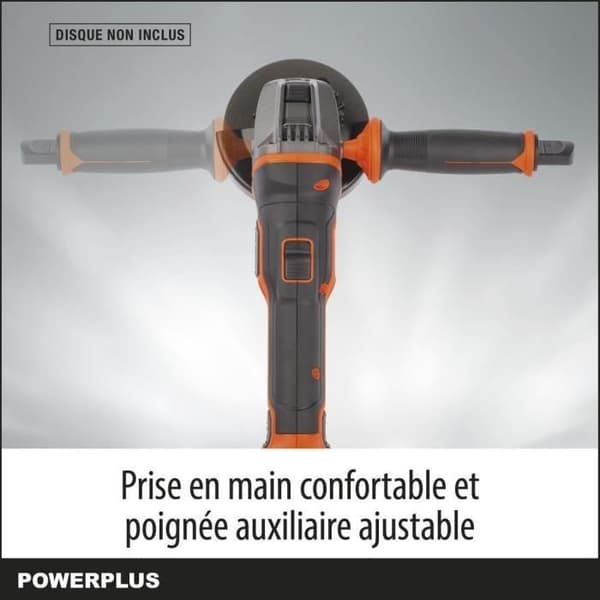 20V Akku-vinkelsliber - Dobbelt effekt - POWDP35100 - Ø115mm slibeskive - Kompakt - uden batteri eller oplader
