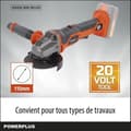 Miniatyrbillede 2 af 4: 20V Akku-vinkelsliber - Dobbelt effekt - POWDP35100 - Ø115mm slibeskive - Kompakt - uden batteri eller oplader