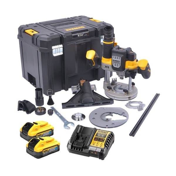 Défonceuse XR 18V Borstlös - DEWALT - med 2 batterier 18V 5.0Ah - laddare - TSTAK - DCW620H2-QW