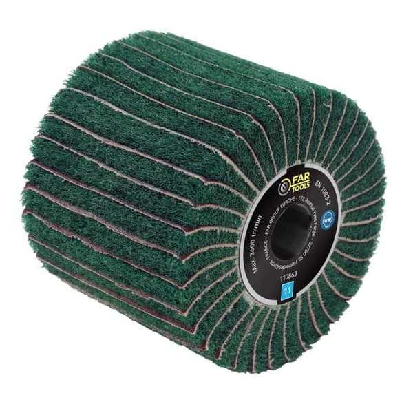 Syntetiske fiberbørster og slibestrimler - FARTOOLS - Ø120mm/L100mm - Korn A240/A120