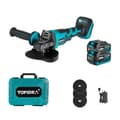 Miniatyrbillede 1 af 2: 125mm Børsteløs Vinkelsliber, Variabel Hastighedskontrol, CE Certificeret,2 Batteri EU -stik, EU