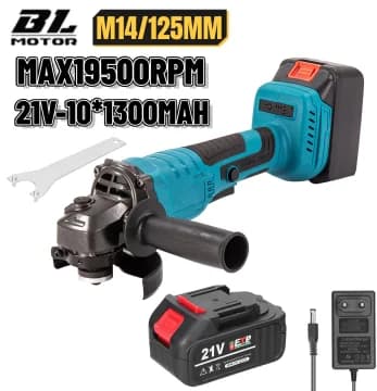 Kulmahiomakone, harjaton moottori, 125 mm levy, 21V akku,Yhdellä akulla, EU