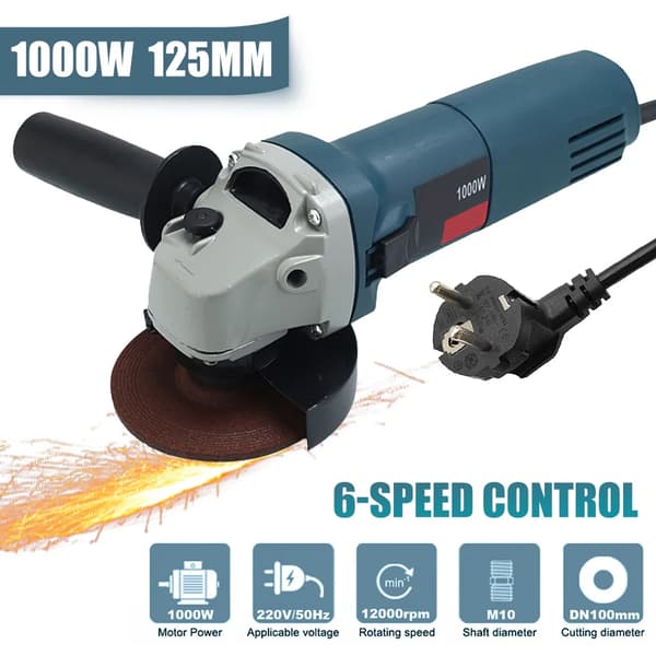 Elektrisk Vinkelsliber, 1000W Effekt, 12000rpm Hastighed,1000W