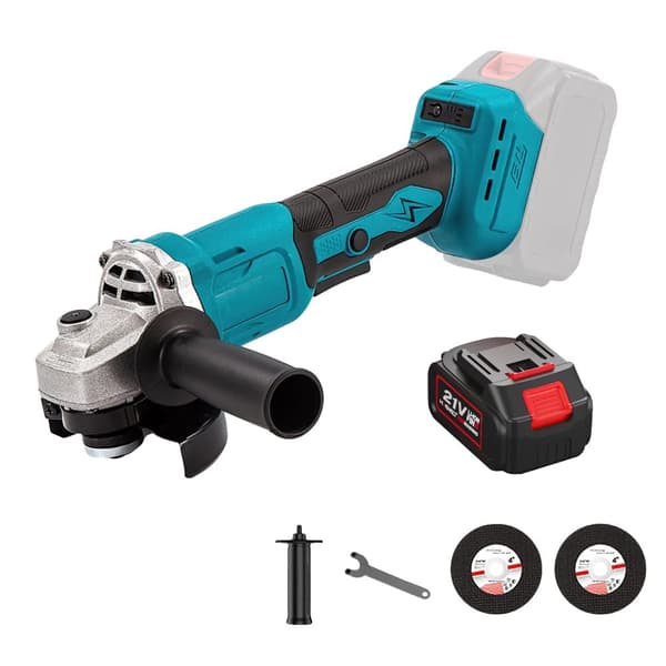 125MM Børsteløs Elektrisk Vinkelsliber, 1000W Effekt, 13000rpm Hastighed,EU, 1*batteri
