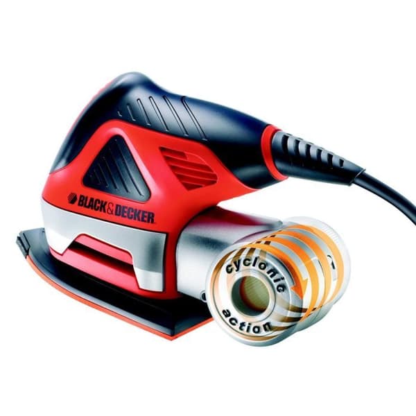 BLACK+DECKER 480 W:n johdollinen epäkeskohiomakone (toimitetaan kotelossa + 3 hiomatarviketta) - KA191EK-QS
