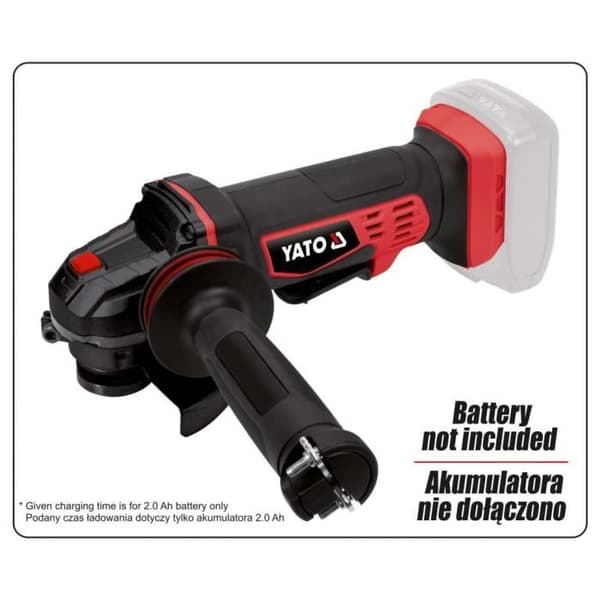 YATO 125mm 2,0Ah 18V Li-Ion batteri vinkelslip