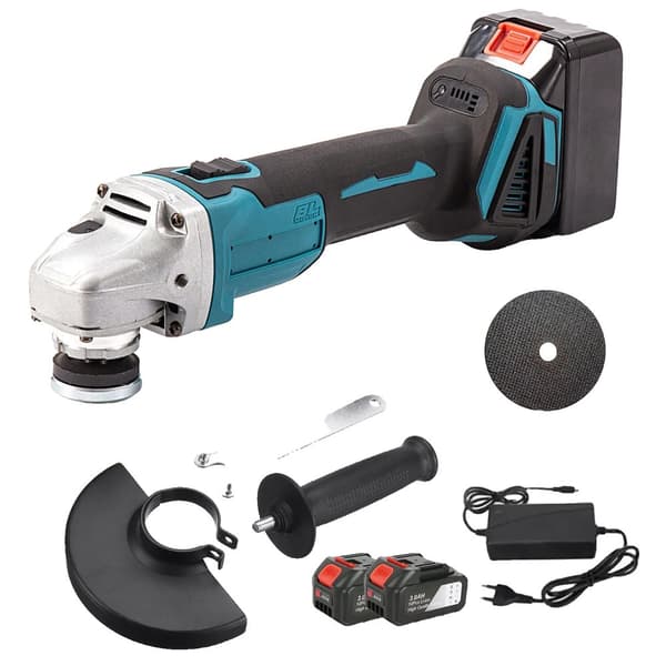 Langaton kulmahiomakone, 800W teho, 10 000 RPM nopeus, hiomakiekon halkaisija,100mm 2kpl akku
