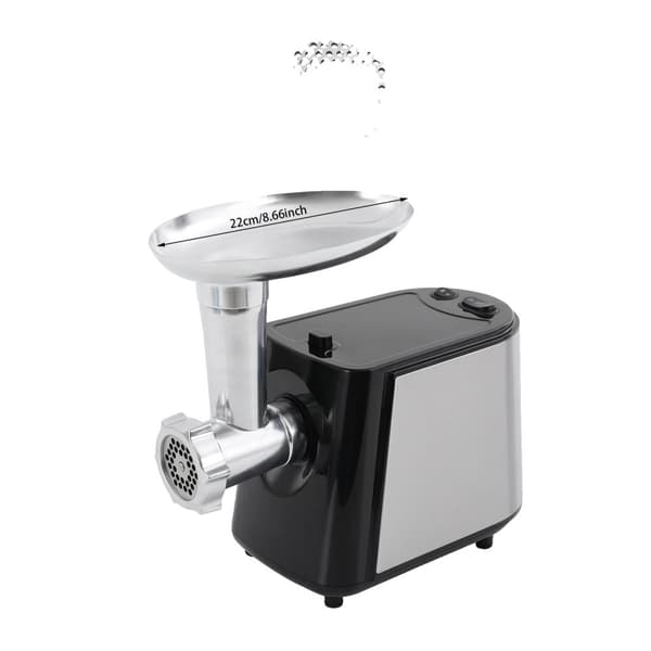 Elektrisk Köttkvarn, Rostfritt Stål, 350W Effekt, 1-1,5 kg/min Malhastighet,svart