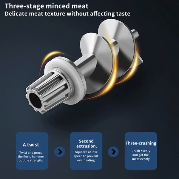 Elektrisk Köttkvarn, Kompakt Design, 400W Effekt, Flera Funktioner,VIT, EU