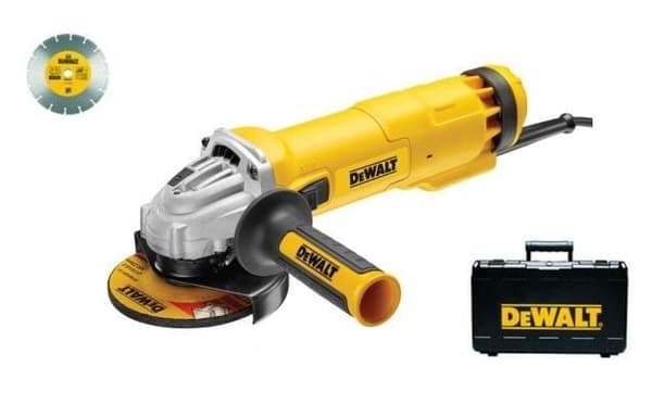 DEWALT KULMAHIOMAKONE 1200W 125MM KOTELO + TIMANTTITERÄ DWE4217KD