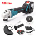 Miniatyrbild 2 av 2: Batteridriven vinkelslip, 18V kraft, 800W, 10 000 varv per minut,100mm 2x Batteri Set, EU