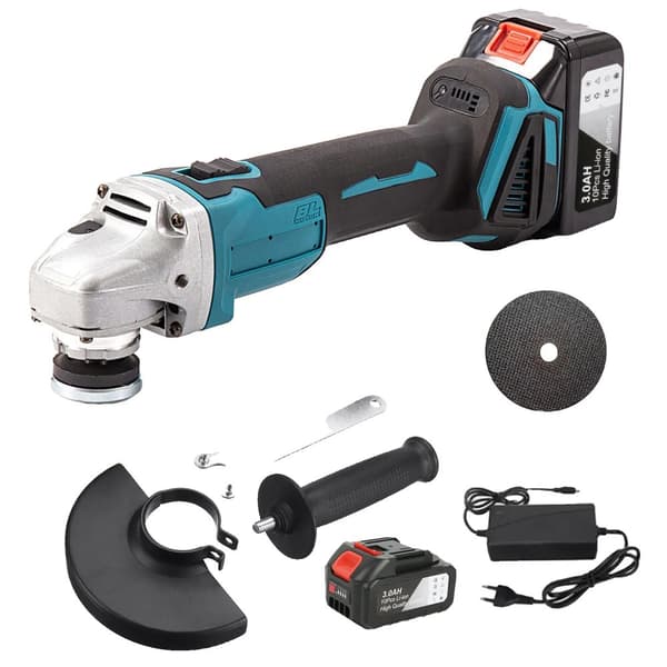 Batteridriven vinkelslip, 18V kraft, 800W, 10 000 varv per minut,EU, 100mm  1x Batteriuppsättning