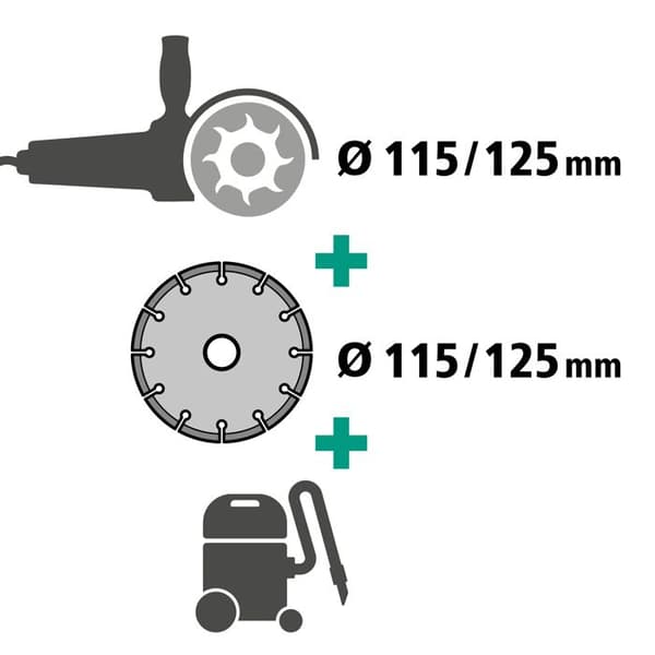 Sugrör med guidande glid för vinkelslip - Diameter 115, 125 mm - wolfcraft 5017000
