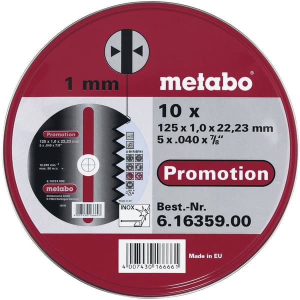 Metabo 616359000 Separationspår rakt 125 mm 22.23 mm 10 st