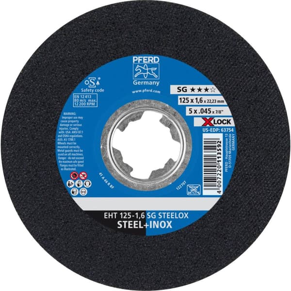 PFERD SG STEELOX 61341123 Separationspår rakt 125 mm 22.23 mm 25 st