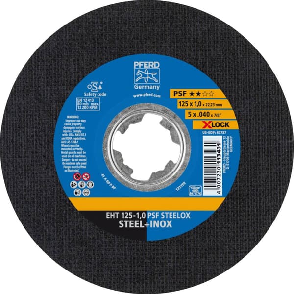 PFERD PSF STEELOX 61721101 Separationspår rakt 125 mm 22.23 mm 25 st